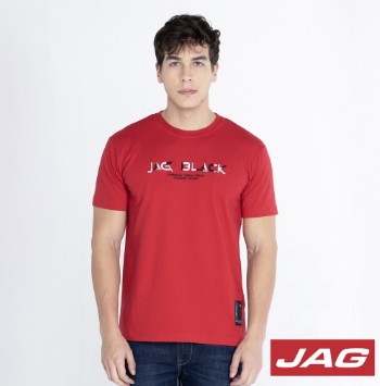 Jag Black Men's Rugged Boxy Embossed Logo Tee