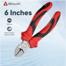 Mitsushi Pliers Nippers 6 Inch Heavy Duty Diagonal Cutting Pliers Chrome Vanadium Diagon