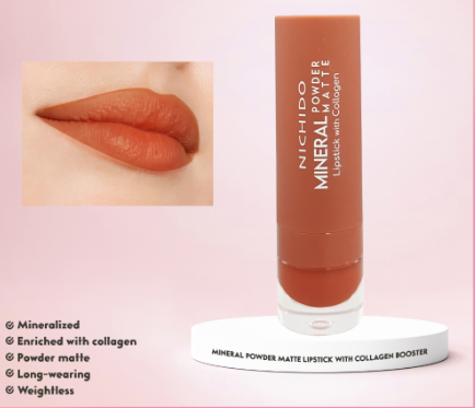 NICHIDO Mineral Powder Matte Lipstick With Collagen Booster - Goddess