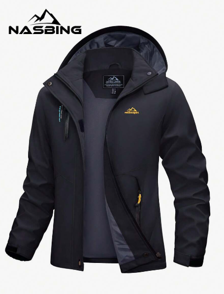 NASBING Women's Zip Up Hooded Lightweight Climbing Jackets Outdoor Waterproof Hiking Jacket Windbreaker Hooded Coats With Breathable Vents