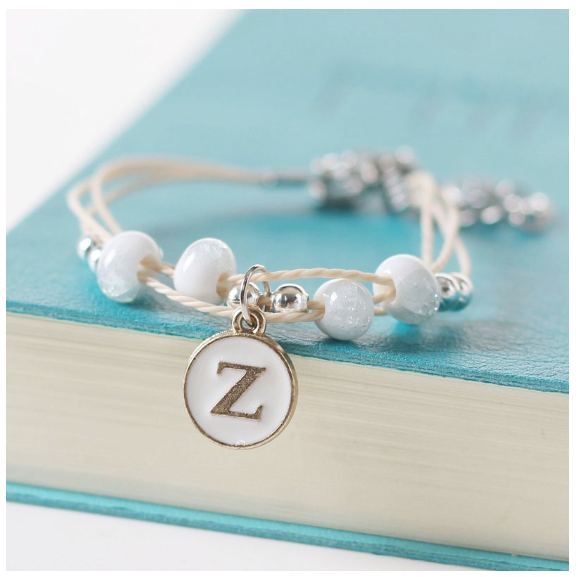 Ceramic beads 26 initials elastic beaded bracelet fashion men and women leisure bracelet lovers bracelet Z