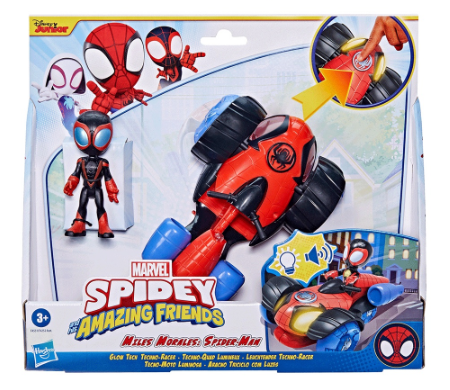 Disney Jr. Marvel Spidey and His Amazing Friends Miles Morales Spider-Man Glow Tech Techno-Racer
