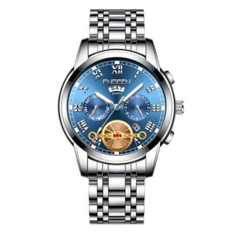 Binbond Original Luxury Watch Men Trendy Fashion Black Watch Men Stainless Steel Fashion Watch M02