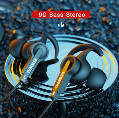 Wired Gaming Earphones with Mic Online Class Headset Sports Headphone 9D Bass Stereo Noise Reduction