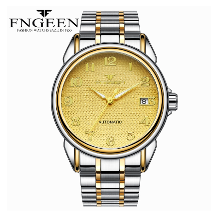 FNGEEN 6608 Men's Automatic Mechanical Watch SILVER GOLD