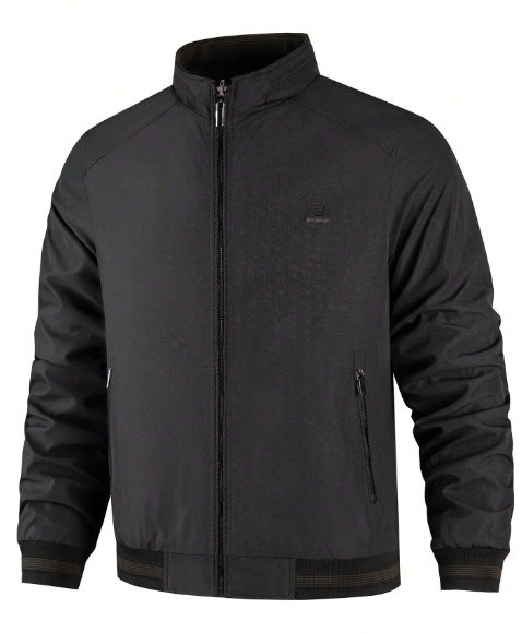 Men's Solid Color Reversible Zip-Up Jacket