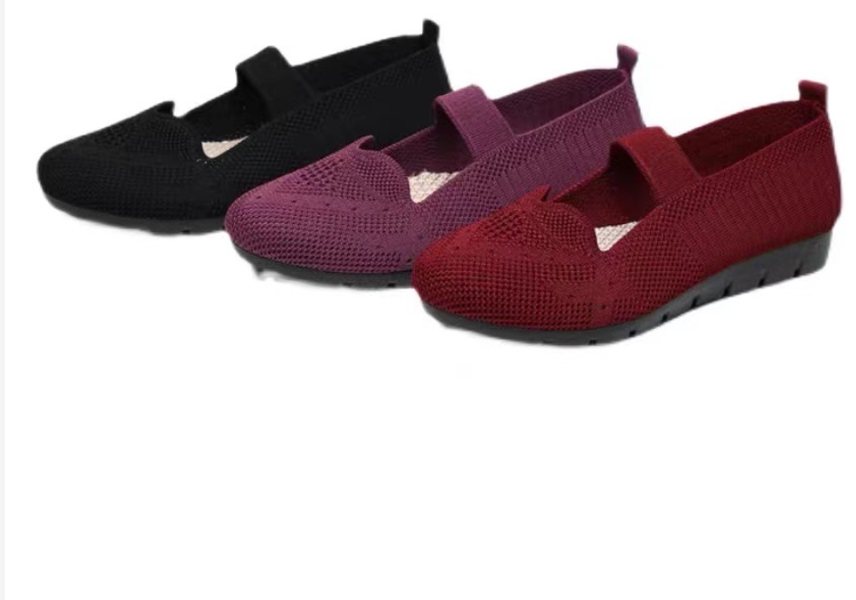 New Women's Cloth Shoes Flat Shoes Thick-soled Soft-soled Non-slip Flying Knitted