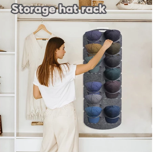 Baseball Cap Display Rack Door Back Wall Felt Hat Holder