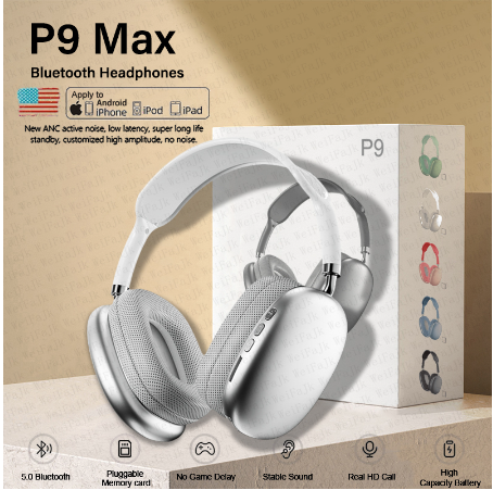 Original P9 TWS Wireless Bluetooth Headphones With Mic Sports Gaming Earphones For Phone/Laptop
