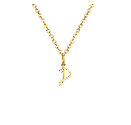 Vnox Initial with Hollow Heart Pendant Necklace,18K Gold Dainty Letter Choker Necklace Gift for Women Necklace Jewelry O