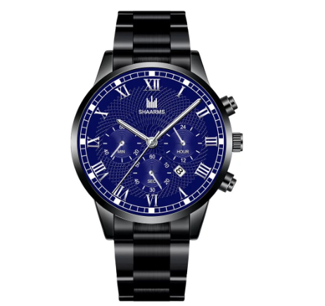 Men's Waterproof Quartz Business Wacthes Stainless Stee Original Relo Waterproof Luminous Gold Watch For Men BLACK BLUE