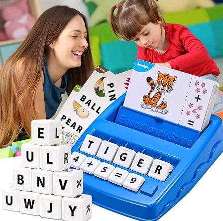 Kids educational toys letter matching playing cards learning spelling reading english preschool gift