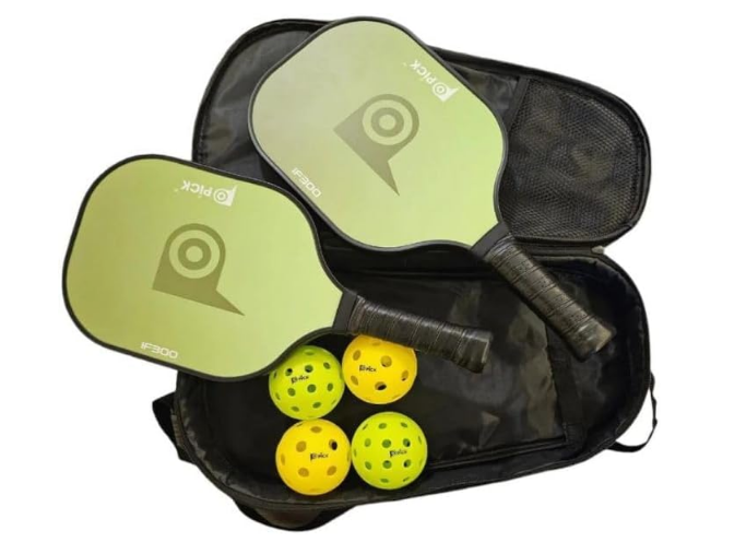 IF300 Pickleball Paddle Set - Lightweight Pickleball Paddles w/Fiberglass Surface, 4 Pickleball Balls and 1 Bag