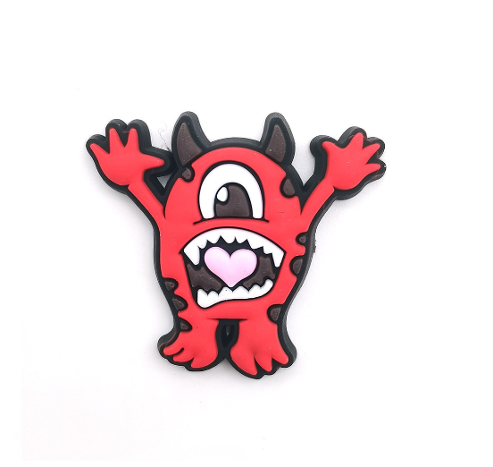 Cute Heart Crocs Charms Mike Wazowski Jibbits Charm Pin Monster University Jibits Crocks for Women Shoes Accessories M20