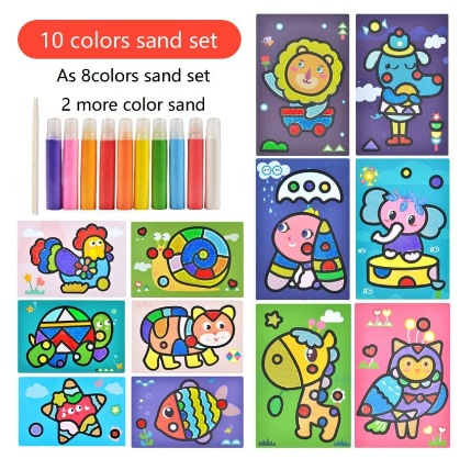 Kids DIY Magic Color Sand Painting Art Set Early Educational Learning Creative Drawing Toys Gifts