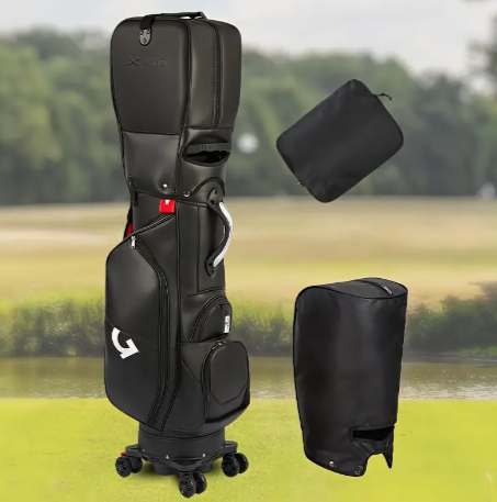 Double Cap Golf Club Bag, Golf Aviation Bag, Universal Four-wheel Hard Shell Golf Storage Bag
