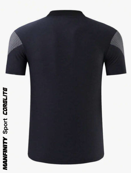 Manfinity Sport Corelite Men Contrast Panel Sports Polo Shirt Workout Tops