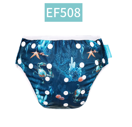 HappyFlute New Print Breathable Mesh Fabric Adjustable Pool Pant Swimming Pool Diaper Cover Reusable Washable Summer Baby c17