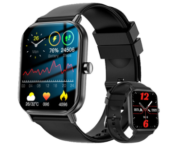 Aolon GTS2024 1.83 Inches Smart Watch Fitness Watch 100+ Sports Modes Calories Distance Steps Heart Rate Breathing Training Blood