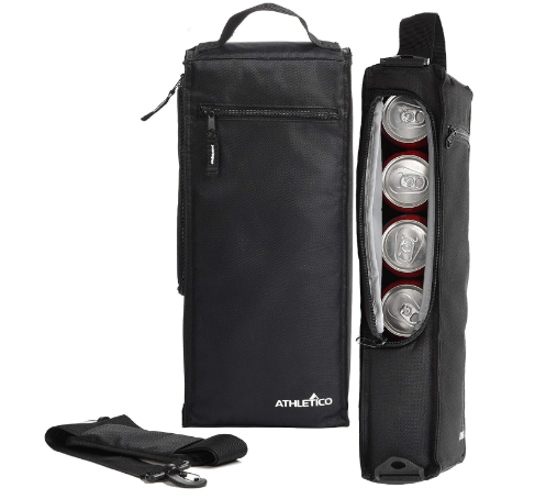 Athletico Golf Cooler Bag - Soft Sided Insulated Cooler Holds a 6 Pack of Cans or Two Wine Bottles (Black)