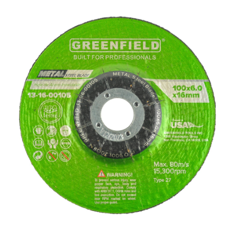 Greenfield Metal Grinding Wheel 4" 100X6X16mm