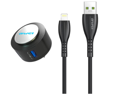Awei C-829L Fast Charge Data Sync Transmission Light-ning Cable 2.4A Charger