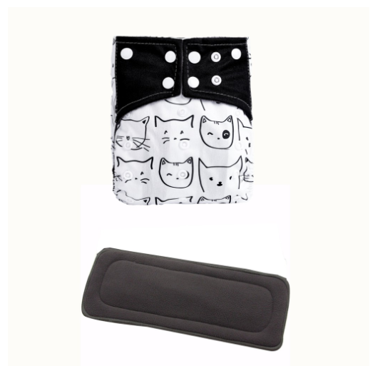 Cloth Diaper 1 Set With Bamboo Charcoal Inserts In Stocks D17