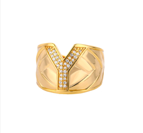 Fashion Initial Letter Rings For Women Finger Adjustable A-Z Alphabet Ring Jewelry Y