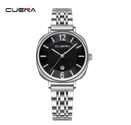 New CUENA Original Women Watches Fashion Brand Casual Business Stainless Steel Waterproof Quartz Analog 6055 W03