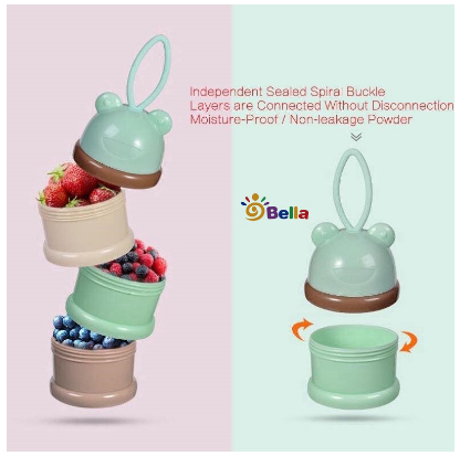 3 Layers Baby Milk Powder Container Feeding Case Box Milk Storage Portable Baby Milk Powder