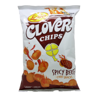 Clover Chips Spicy Beef Corn Snacks 85g