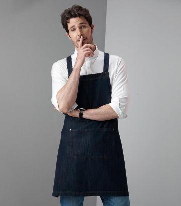 Fat Large Size Overall Coffee Shop Kitchen Flower Shop Bar Cooking Gardening BBQ Denim Apron