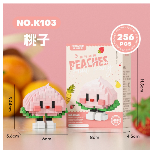 Mini Bricks Toys Trendy Fruit Happy Food Set Creative Desktop Decorations Birthday Gifts F11