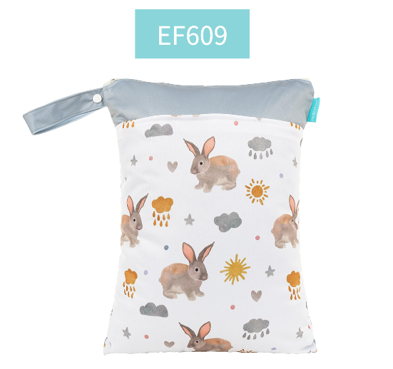 Happyflute Wetbag For Baby Diapers Nappies Waterproof Reusable Diaper Bag With Two Zipper 30cmx40cm C22