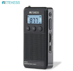 Retekess TR103 Mini FM MW Radio with Shortwave Digital Tuning Radio Support TF Card LCD Display with Backlight Black