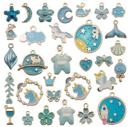 20pcs Dripping Oil Pendant Charm for Jewelry Making