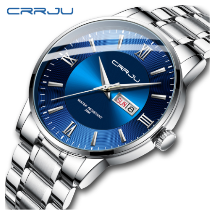 CRRJU Original Men's Watch Stainless Steel Business Simple Dial Casual Sports Quartz Waterproof 2175 XS 03