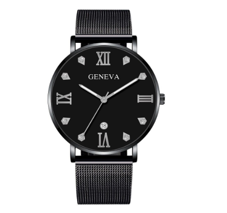 Original GENEVA Luxury Diamond Stainless Steel Waterproof Quartz Fashion Watch for men's Women's 11