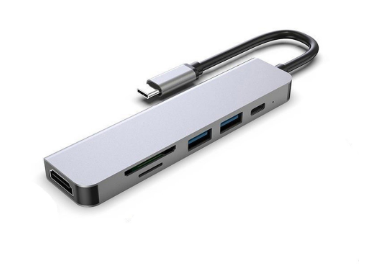 Goojodoq Active Type C Hub Converter 6 In 1 Adapter