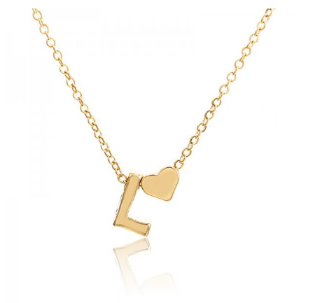 Necklace 26 Letter Pendant Necklace Women Peach Heart Shaped Clavicle Chain Necklace Accessories L