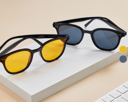 Casual Tinted Lens Square Frame Sunglasses With Glasses Box L17M621 Brown/Black