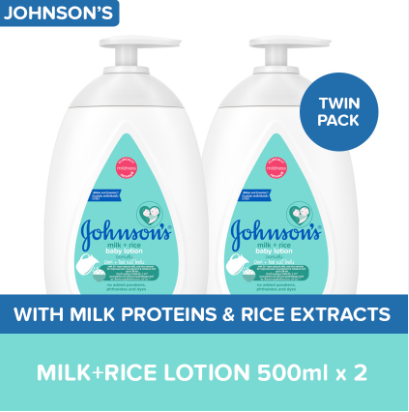 Johnson's Milk+Rice Lotion 500ml x 2