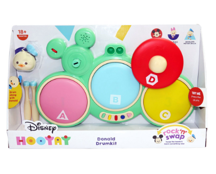 Disney Hooyay Rock 'n Swap Donald Duck Drum Set