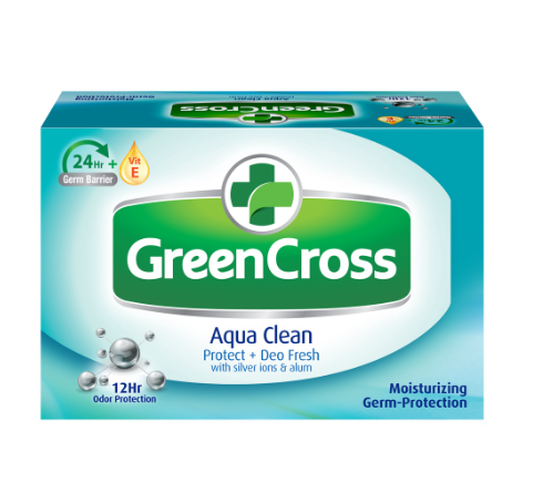 GREEN CROSS Moisturizing Germ Protection Bar Aqua Clean 125G
