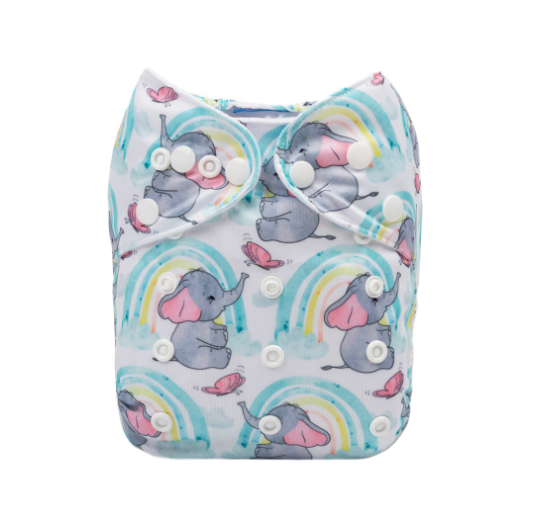 Alva Baby Cloth Diapers Washable Reusable Real Cloth Pocket Nappy Diaper Only No Insert For 3-15kg 6.6-33.1Ibs Baby And Newborn D21