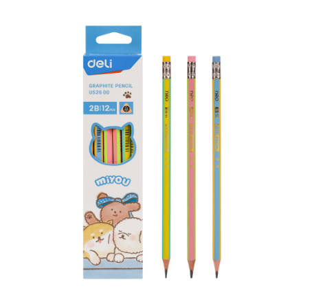 Deli U52600 Graphite Pencil 2B 12pcs/box [79U52600P12]