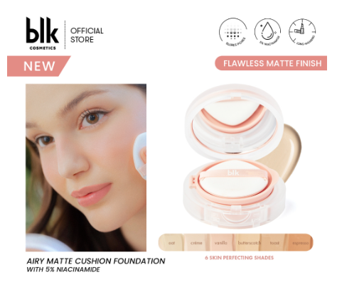 Blk Cosmetics Airy Matte Cushion Foundation SPF15 5% Niacinamide