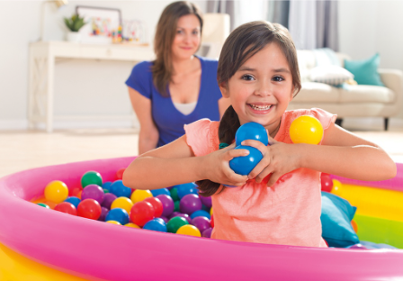 INTEX® 49602 Small Fun Ballz™ (Ball-100Pcs), Ages 2+, Carry Bag (2½")