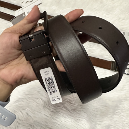 Perry Ellis Men's Portfolio Double Stitched Leather Reversible Belt