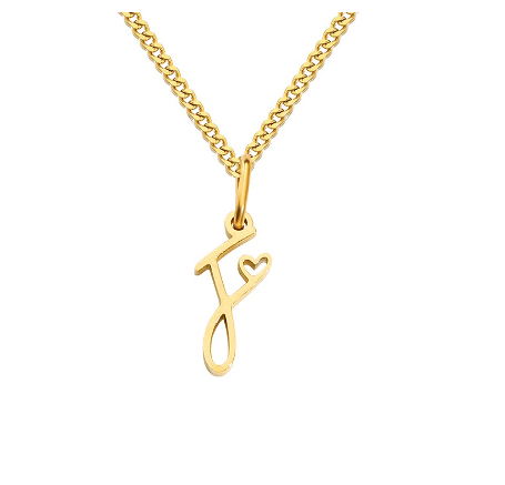 Cursive Initial Necklaces for Women Girls,14K Gold Filled Personalized Monogram Name Letter Necklace Jewelry Gifts F